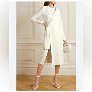 Elie Saab Cutout Draped Cady Midi Dress In White Sz 34
